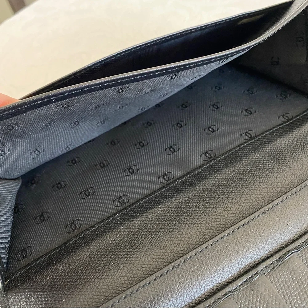 Chanel black leather wallet